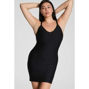 Spanx XL Supersmoot Essential V-Neck Slip Black Stretch Shapewear NEW